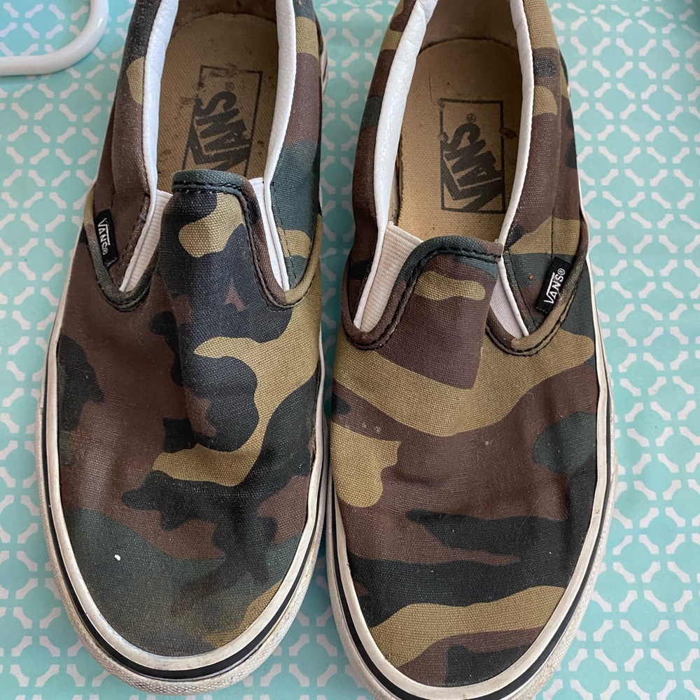 camo slip on vans